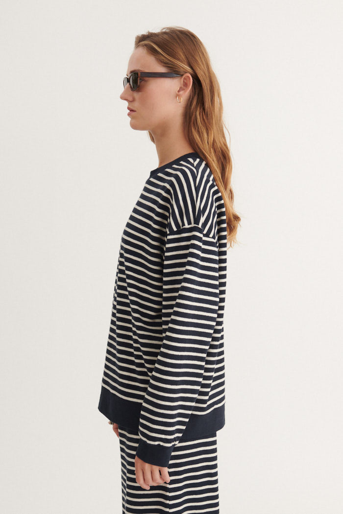 Basic Apparel Anneli Oversized LS Sweat T-shirts 721 Sky captain / birch